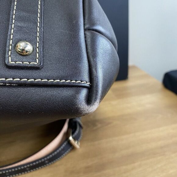 Dooney and Bourke Portofino Grommet Shopper Brown Clean SEE Gold Hardware - Picture 9 of 16